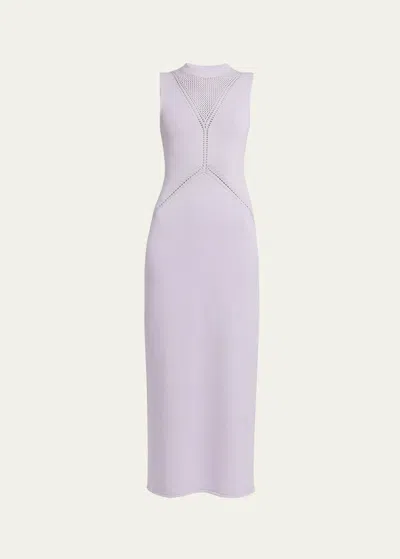Jil Sander Loop Lace-detail Knit Dress In Lilac Sky