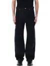 Jil Sander Blue Jeans With Belt Loops And Logo Patch On The Rear In Denim Man In Black