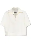 Jil Sander Ivory Viscose Blend Oversize Polo Shirt