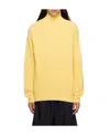 Jil Sander Loose High-necked Sweater In Yellow