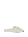 Jil Sander Gathered Calfskin Sandals With Design In White