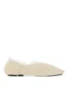 Jil Sander Pointed-toe Low Calfskin Slipper With Textured Finish In White