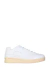 Jil Sander White Leather And Fabric Sneakers In White