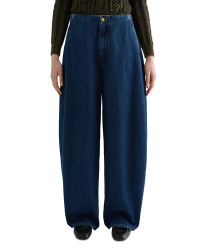 Jil Sander Low Rise Cotton Denim Trousers In Medium Denim In Blue