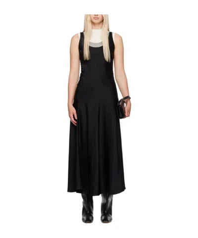 Jil Sander Low Round Neck Dress In Black