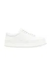 Jil Sander Ridged Sole Leather Sneakers In White