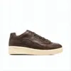 Jil Sander Low-top Cowhide Leather Sneakers With Mesh Accents In Brown