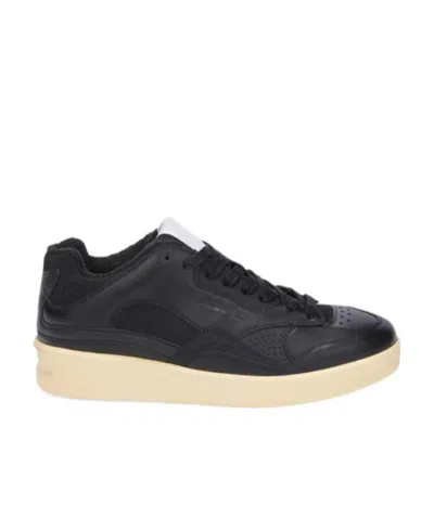 JIL SANDER JIL SANDER LOGO DETAILED LACE-UP SNEAKERS