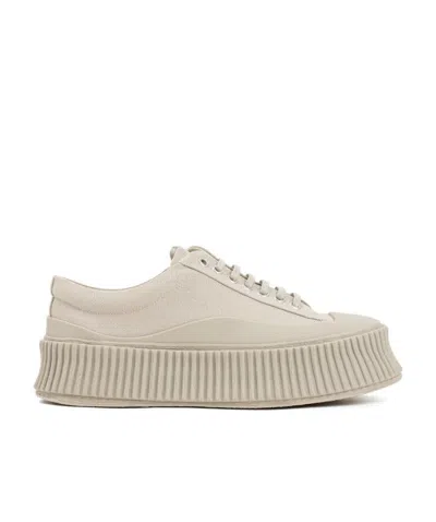 Jil Sander Low-top Lace-up Sneakers In Nude