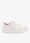 Jil Sander Low-top Leather Sneakers In White