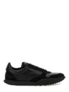 Jil Sander Suede Panel Round Toe Rubber Sole Sneakers In Black