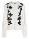 Jil Sander Embroidered Wool Jumper In White