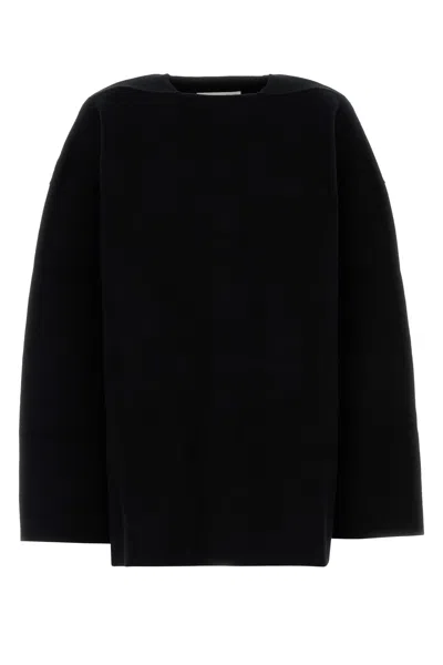 JIL SANDER JIL SANDER BLACK WOOL BLEND OVERSIZE SWEATER