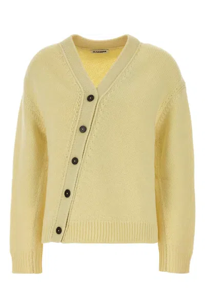 Jil Sander Long-sleeve Knit Cardigan In Yellow