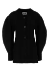 Jil Sander Black Wool Cardigan With Buttons In Black