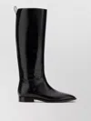 Jil Sander Lune Knee High Leather Boots Pull Tab In Black