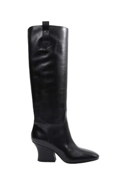 Jil Sander Lune-knee Boots In Black