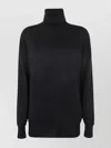 Jil Sander Luxe Merino Turtleneck Knit Sweater In Black