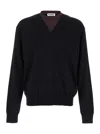 Jil Sander Black And Brown Double-neck Sweater In Wool Man In Black