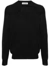 Jil Sander Crew-neck Wool Jumper In Nero