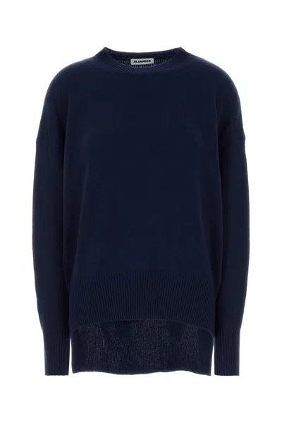 Jil Sander Navy Blue Cashmere Oversize Sweater