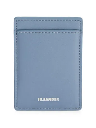 Jil Sander Magnetic Card Holder In Blue