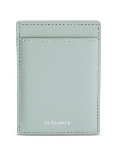 Jil Sander Magnetic Card Holder In Green