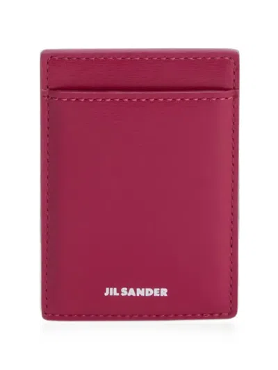 Jil Sander Magnetic Card Holder In Pink