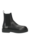 Jil Sander Man Ankle Boots Black Size 8 Leather In Black