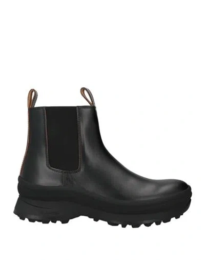 Jil Sander Man Ankle Boots Black Size 9 Leather