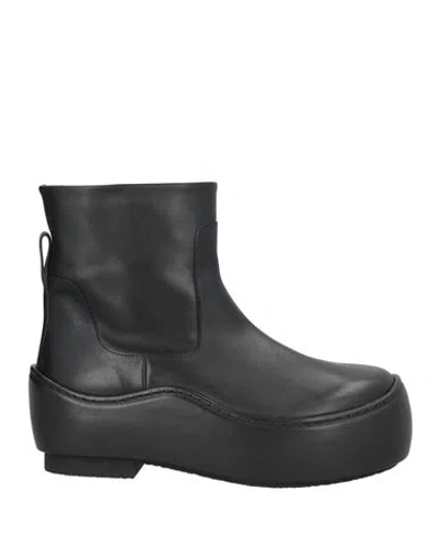 Jil Sander Man Ankle Boots Black Size 9 Leather