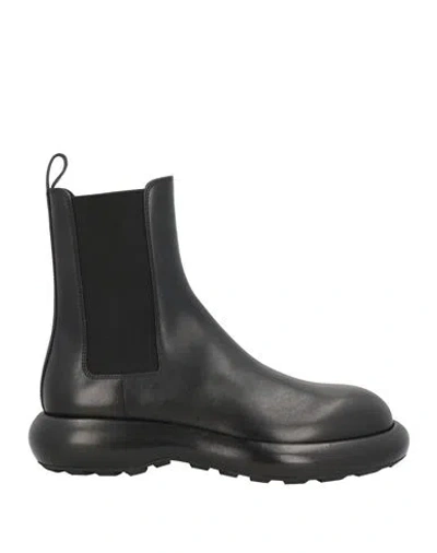 Jil Sander Man Ankle Boots Black Size 9 Leather