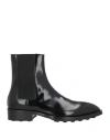 Jil Sander Brushed Leather Angkor Booties With Metal Plaque 4cm In Black
