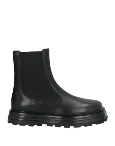 JIL SANDER JIL SANDER MAN ANKLE BOOTS BLACK SIZE 9 LEATHER, ELASTIC FIBRES