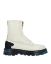 Jil Sander Man Ankle Boots Cream Size 9 Leather In White