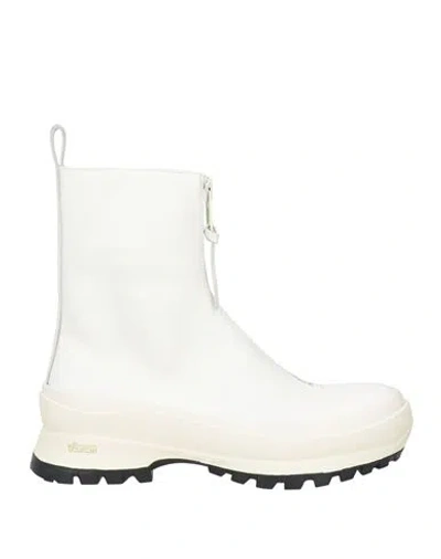 Jil Sander Man Ankle Boots White Size 8 Calfskin