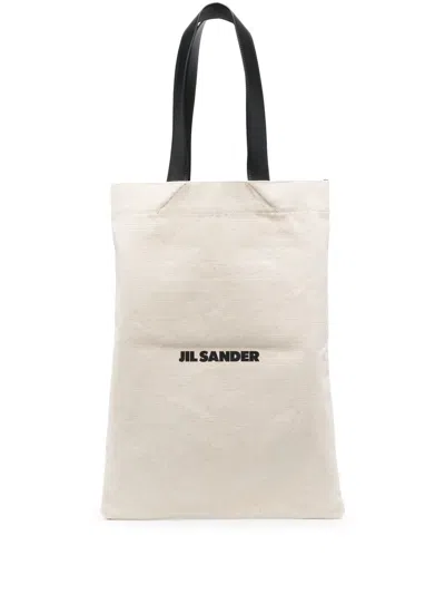 Jil Sander Book Tote Bag In Natural