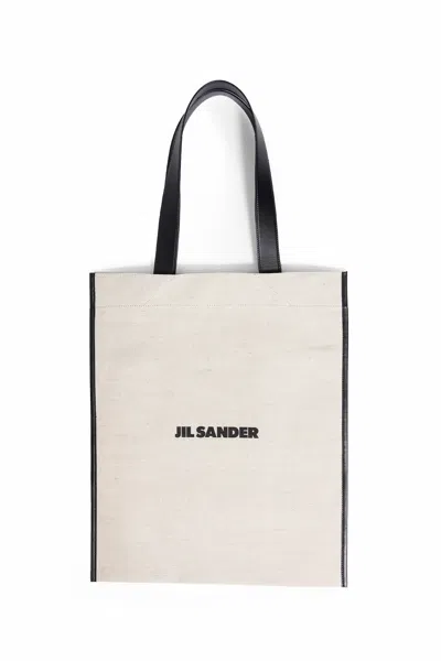 JIL SANDER MAN BEIGE TOTE BAGS