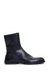 Jil Sander Men Leather Zip-up Ankle Boot In Blue