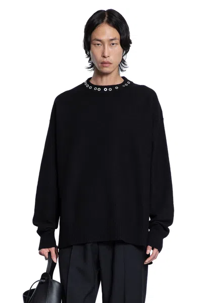 JIL SANDER CREWNECK JUMPER WITH STUD APPLICATION