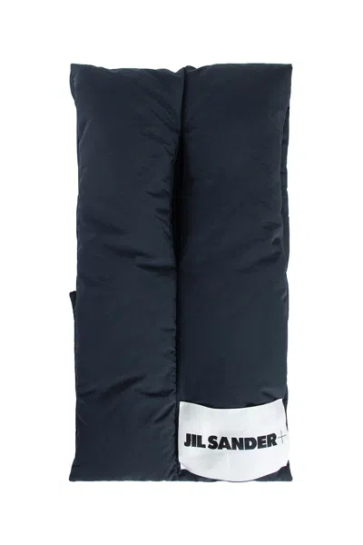 Jil Sander Down Scarf 01 In Blue Navy