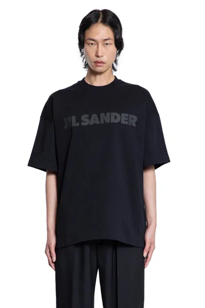 Jil Sander Cotton Jersey Logo T-shirt In Black