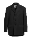 Jil Sander Oversized Wool Jacket Flap Pockets In Black
