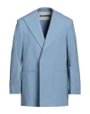 Jil Sander Man Blazer Light Blue Size 36 Wool In Metallic