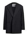 Jil Sander Man Blazer Steel Grey Size 40 Wool In Blue