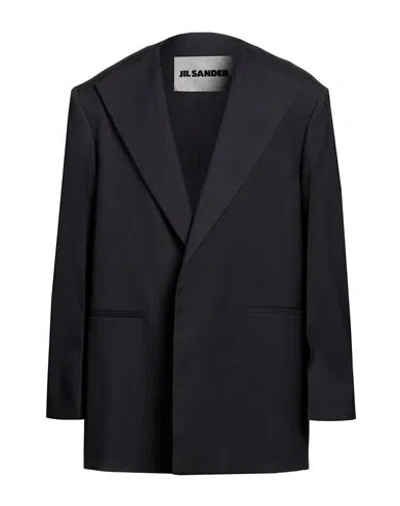 Jil Sander Man Blazer Steel Grey Size 40 Wool In Grey