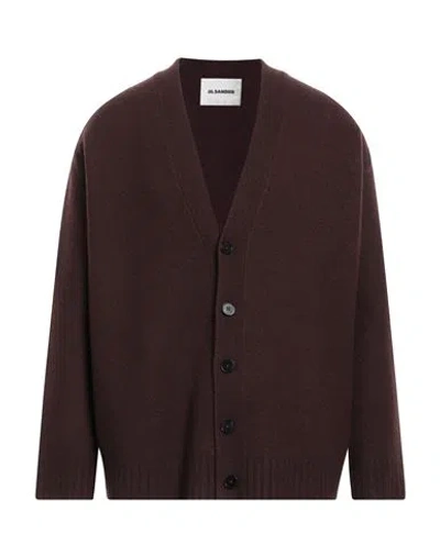 Jil Sander Man Cardigan Cocoa Size 38 Wool In Brown