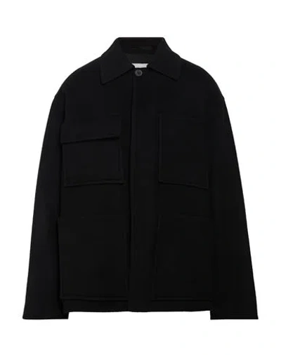 Jil Sander Man Coat Black Size 40 Virgin Wool