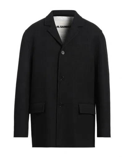 Jil Sander Man Coat Black Size 42 Virgin Wool