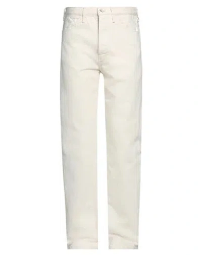 Jil Sander Man Denim Pants Ivory Size 32 Cotton In White